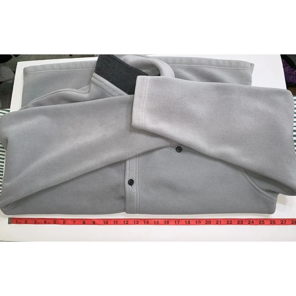 Banana Republic Mens XL Gray Fleece Jacket Button Front Midweight‎